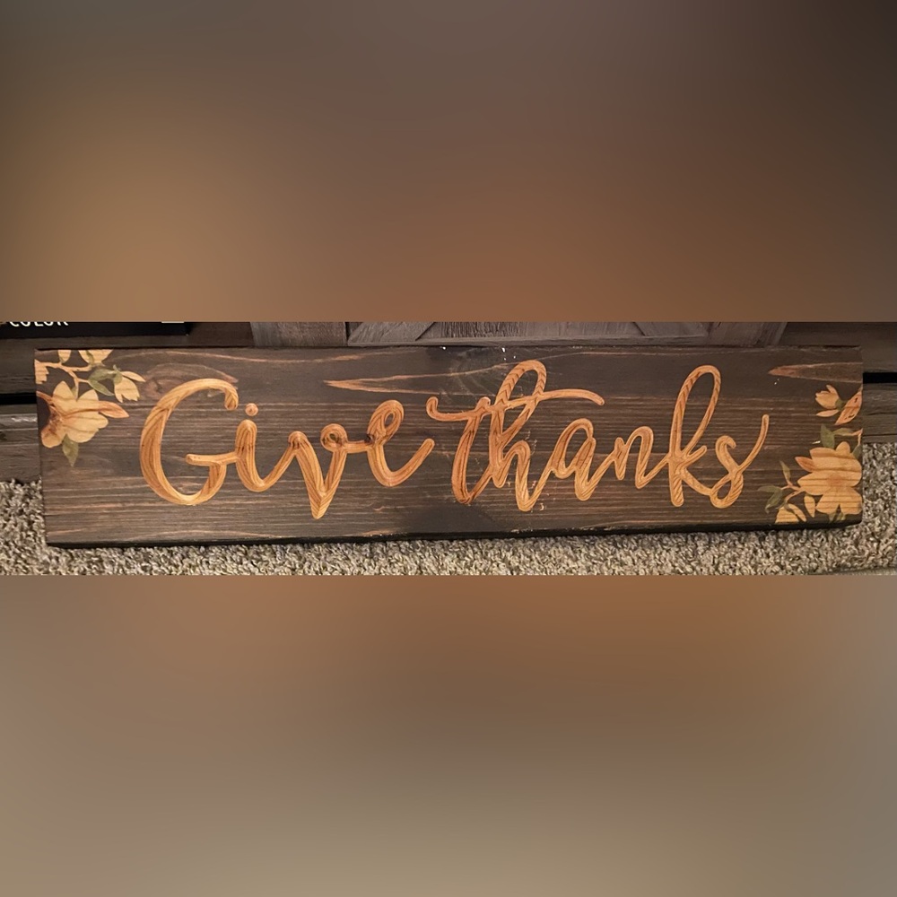 Give thanks sign 3ft X 3 in